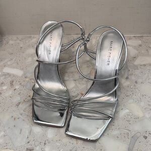 Marc Fisher Metallic Silver Heels